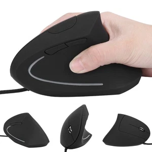 Vertical Mouse Colorful Ergonomic Rechargeable USB Receiver ABS Office Wire Kit - Picture 1 of 12