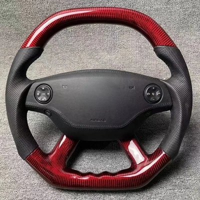 RED Carbon Fiber Steering Wheel for Mercedes-Benz S550 S65 AMG CL550 CL63 S63 - Image 1 of 3