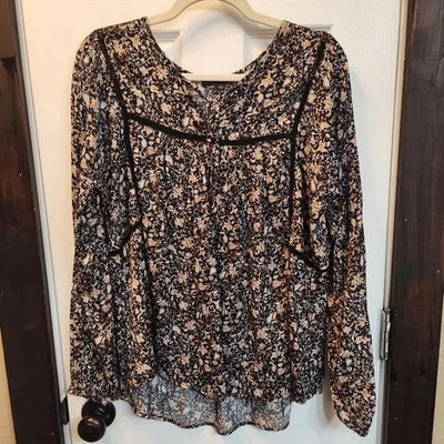 Blusa manga larga con estampado floral Downeast para mujer - grande Foto 1 de 4