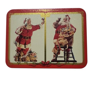 Tarjetas de juego Coca Cola Nostalgia 1994 2 barajas vintage hojalata retro Santa Navidad - Imagen 1 de 10