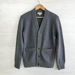 Wallace & Barnes - Gray felted merino wool v-neck cardigan sweater, XS - Picture 1 of 6
