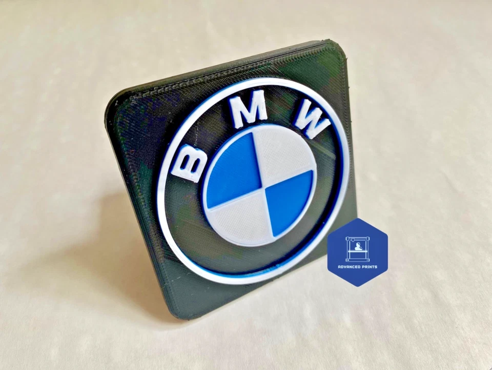 Cubierta/enchufe/tapa de enganche de remolque BMW para receptores de 2" y 1,25" azul/blanco Foto 1 de 3