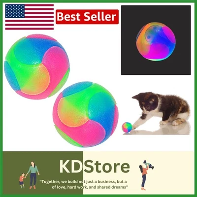 Pelotas de tenis iluminadas para perros - 2 piezas de silicona intermitentes para interiores y exteriores... Foto 1 de 4