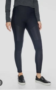 Athleta Madison Moto hoch geschnittene Damen-Tights mit seitlichem Reißverschluss Größe 8 schwarz - Bild 1 von 5