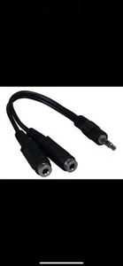 3.5mm Audio Splitter Cable, 1-Male to 2-Female Headphone Y-Adapter, Black - Picture 1 of 1