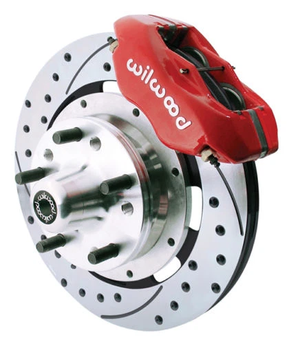 WILWOOD DISC BRAKE KIT,FRONT,67-69 MERCURY COUGAR,11",RED CALIPERS,DRILLED ROTOR - Image 1 of 1