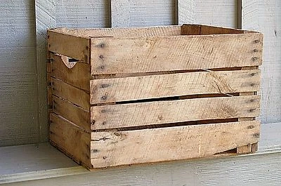 Rustic Primitive Wood Opened Wooden Shipping Crate Box Country Farm Old Vintage - Image 1 of 4