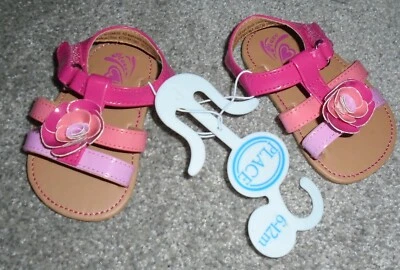 PLACE Children's Place girls 6-12 months Multi-pink Strappy Sandals FLOWER  NWT - Image 1 of 4