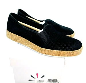 Isaac Mizrahi Rosie Suede Slip-On Cork Sneakers - Black, US 6.5M - Picture 1 of 10