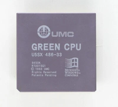 80486 Processor - UMC GREEN CPU U5SX 486-33 - RARE - TESTED - Image 1 of 2