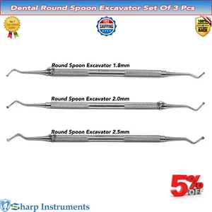Spoon Excavators Procedural Cavity Carious Removal 1.8mm 2mm 2.5mm Dental Tools - Picture 1 of 4