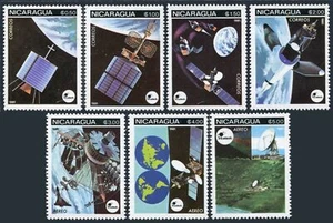 Nicaragua 1129-1132,C989-C991, MNH. Mi 2224-2230. Space, 1981. Satellites,Globe. - Picture 1 of 1
