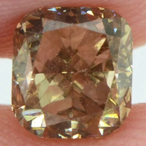 Loose Cushion Cut Diamond Fancy Brown VS1 Certified Natural Enhanced 1.03 Carat - Picture 1 of 8