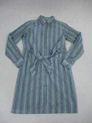 Calvin Klein Gingham Midi Dress With Pockets Size 6P Blue Bow Belted - Image 1 of 4