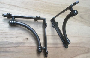 PAIR OF 5" ALBION ARCHED cast iron rustic vintage old shelf support brackets - Picture 1 of 1