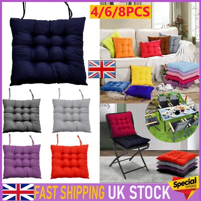 WALLPAPER-MASTER 4/6/8PCS Seat Pad Dining Room Garden Kitchen Chair Seat Cushions Tie On Pillow