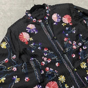 Drappeggi e Demoni Ricamati Colorati Floreali Giacca Fascia Collo NO ETICHETTA TAGLIA - Foto 1 di 6