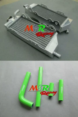 Radiador de aluminio y manguera de silicona verde para Yamaha YZ400F 1998 1999 2000 Foto 1 de 4