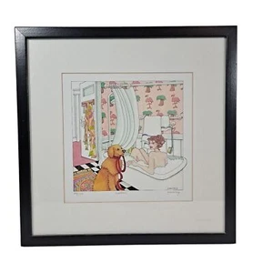 Frances Greenberg Framed & Matted Print "Walkies" Dog Signed 396/500 - Picture 1 of 15