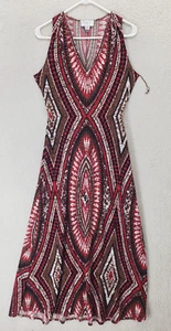 Maggy London Women Dress 8 Petites Multicolor Sleeveless ALine Maxi Summer Boho - Picture 1 of 17