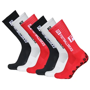 6Paar Fußballsocken Grip Socken Atmungsaktiv Schweißfest Rutschfeste Sports H5F3 - Bild 1 von 7