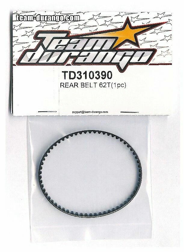 RC Team Durango TD310390 Rear Belt 62T DETC410 v2 1/10 Touring Car 4WD Part NIB - Image 1 of 1