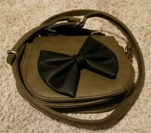 women leather purse Bow Straps clip and zipper pocket inside free shipping 7" - Picture 1 of 4