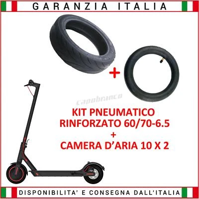 Kit Pneumatico Rinforzato 60/70-6.5+Camera D'Aria10x2 Xiaomi Ninebot Monopattini