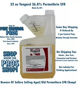 32 oz Tengard 36.8% Permethrin SFR Control Insecticide Roach Flea Animal Quarter - Picture 1 of 6