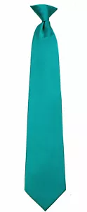 Corbata para hombre con clip liso de azulado negocios boda formal fiesta ocasión - Imagen 1 de 3