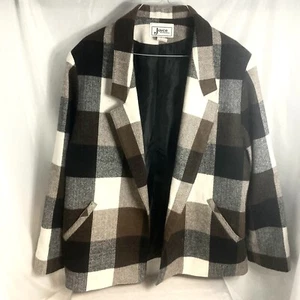 Vintage Joyce Damen Blazer Jacke kariert 15-16 XL braun schwarz Polyester Wolle - Bild 1 von 8
