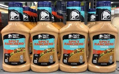 4 BOTELLAS Taco Bell Salsa Ranchero Picante 8 OZ Chips Burritos Enchilada Conchas Foto 1 de 4