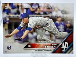 2016 Topps Update Jumbo 5x7 Corey Seager Dodgers Rookie RC US279 #’d /49 - Picture 1 of 2