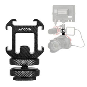 Andoer 3 Cold Shoe Mount Adapter On-Camera Mount Adapter for Canon DSLR Camera