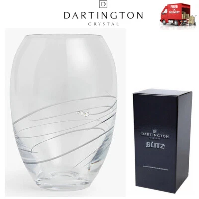 Dartington Glitz Rhumba Small 18cm Barrel Shape Vase Swarovski Crystals Gift Box - Image 1 of 4