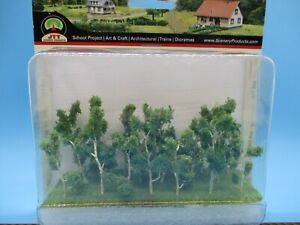 JTT N SCALE - 2" - 2.5" WOOD'S EDGE TREES - PASTEL GREEN - 20 PIECES