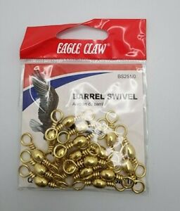 Eagle Claw~~Barrel Swivel~~Size 1/0~~Pack of 18~~Unopen!