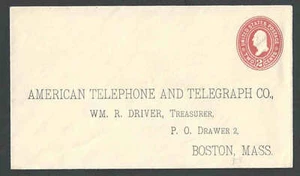 1899 U362 2c Red On White Mint Entire W/Preprinted A T & T Boston Ma Die 100--- - Picture 1 of 1