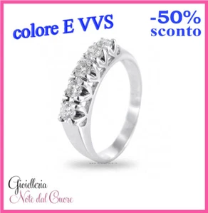 ANELLO RIVIERA VERETTA IN ORO BIANCO CON DIAMANTI NATURALI E VVS 1.75 CARATI - Foto 1 di 4