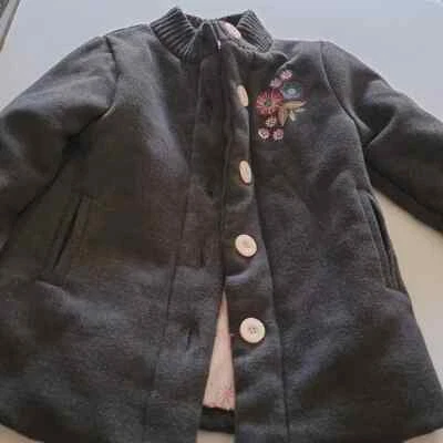 Abrigo Penelope Mack Niñas Talla 6 Bordado, Botones Rosa Foto 1 de 4