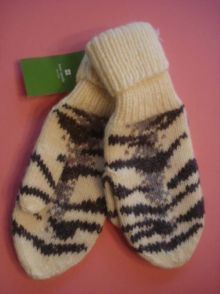 MUJER KATE SPADE MITONES DE PUNTO TIGRE SIBERIANO RARO NUEVO Foto 1 de 1