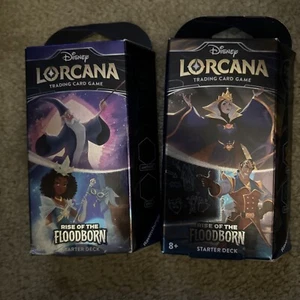 Disney Lorcana Rise of the Floodborn Starter Deck Set of 2 Sealed NEW! In Hand - Picture 1 of 2