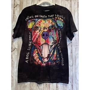 3D Tees Dean Russo Black Pit Bull Graphic Art Tee Shirt Dog Face Size Large - Picture 1 of 7