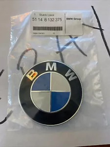 GENUINE BMW FRONT HOOD Emblem Roundel Badge Logo PART#51148132375 US Seller - Picture 1 of 3