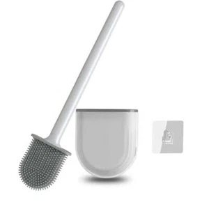 WC Bürstenhalter Silikon Bad WC Set Wandmontage Reinigungsbürste - Bild 1 von 9
