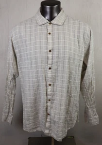 Mens Carbon 2 Cobalt Long Sleeve Button Front Shirt Linen Blend Size XL Gray - Picture 1 of 7
