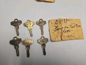 Vintage Snap On Rolling Tool Box Key 750/757 Locking Toolbox Lot Of 6 - Picture 1 of 5