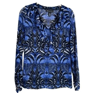 INC INTERNATIONAL CONCEPTS Size M Printed Ruffled Top BUTTERFLY MIRAGE - Bild 1 von 15