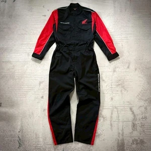 HONDA Racing Suit Jumpsuit Embroidered Wing Logo Black Red F1 New No Tag Size 3L - Picture 1 of 10