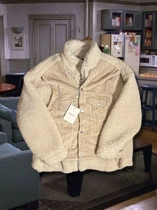 BLANKNYC Women Collared Full Zip Corduroy Sherpa Teddy Jacket Size M Beige NWT - Picture 1 of 5